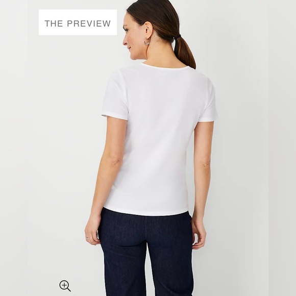 SOLD NWT Ann Taylor White Cotton Tee - Size small - Picture 2 of 8